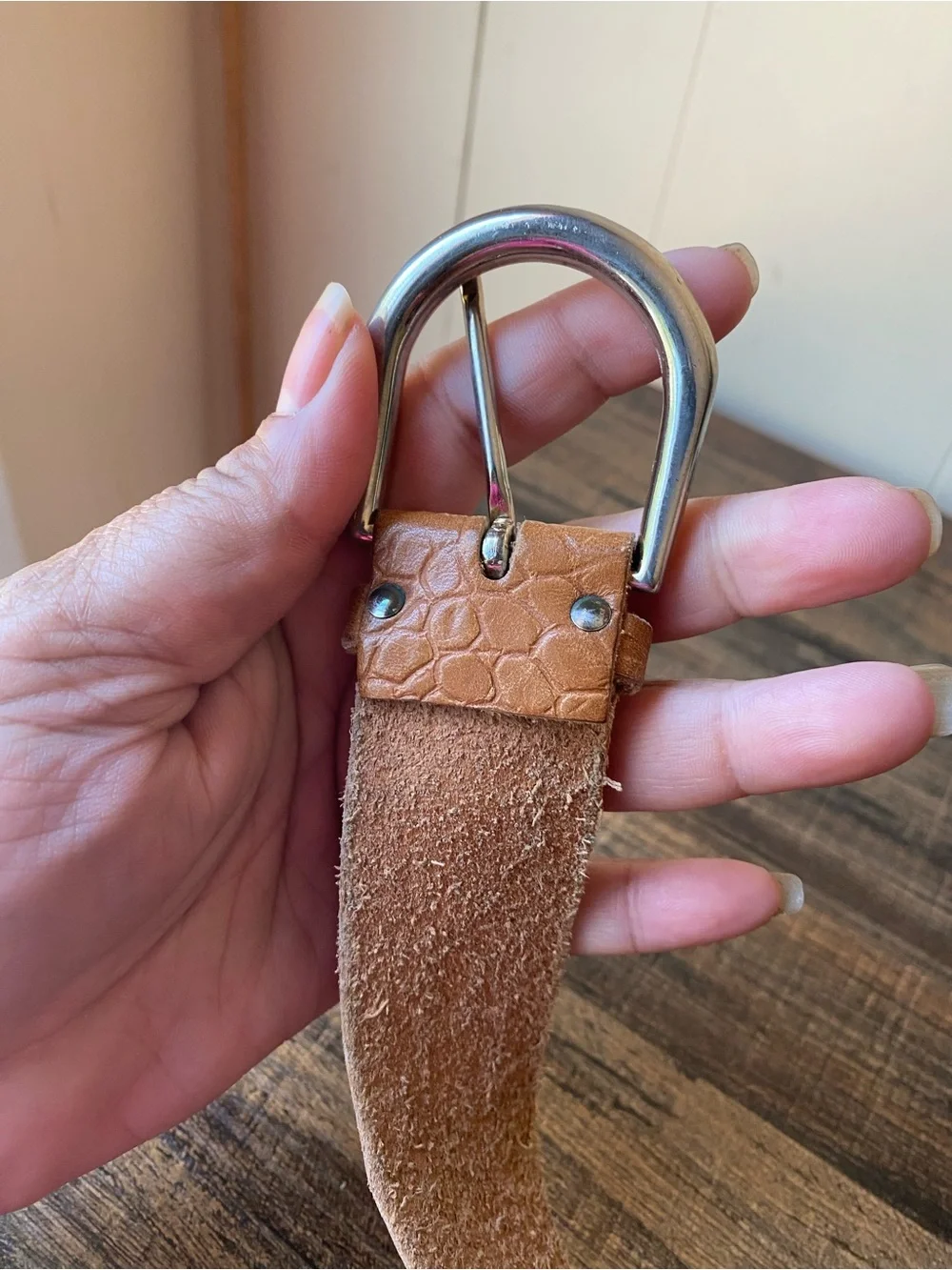 Vintage Textured Leather Belt,  26”